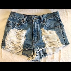 True Levi Jean Shorts (Distressed)